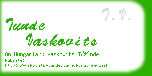 tunde vaskovits business card